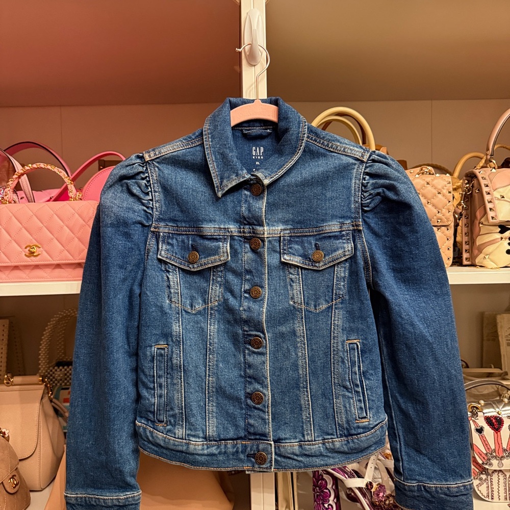 MOVING SALE GAP Kids Dark Blue Denim Jacket with Contrast Stitching